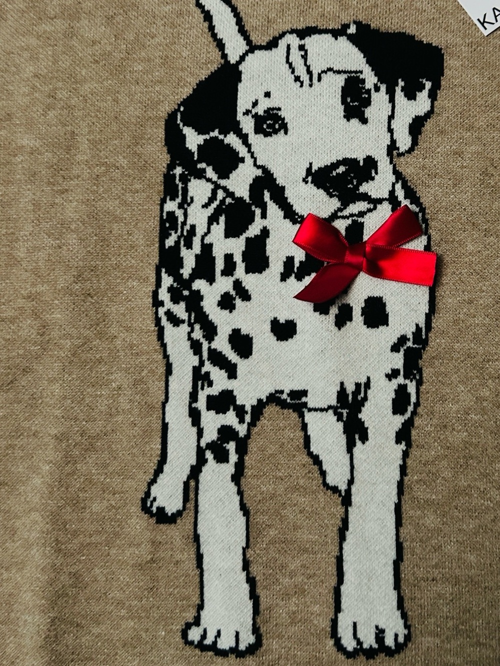🆕🐾 Dalmatian With Bow Long Sleeve Sweater Kaily K Medium NWT - Picture 6 of 13